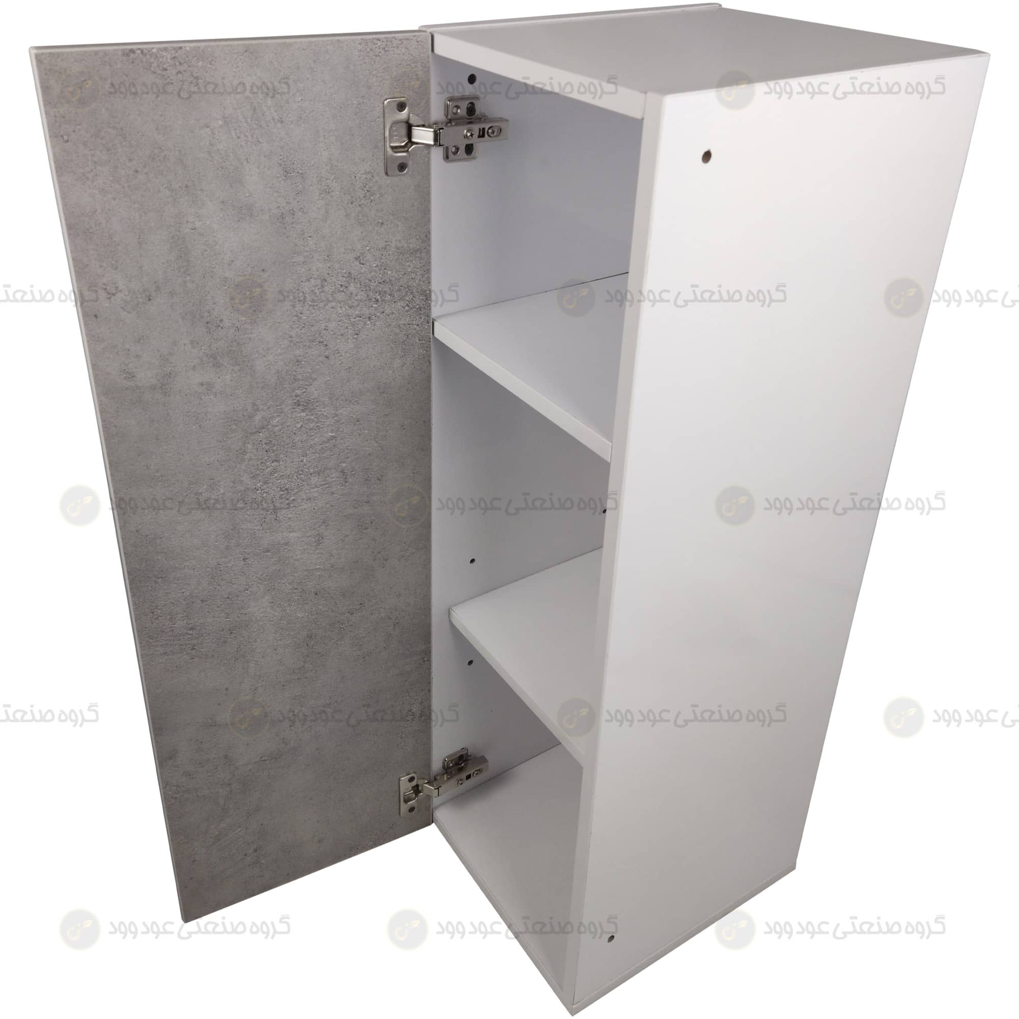 یونیت کابینت هوایی 30 سانتی کد UHa300 با درب نمای درب باز شده از کنار